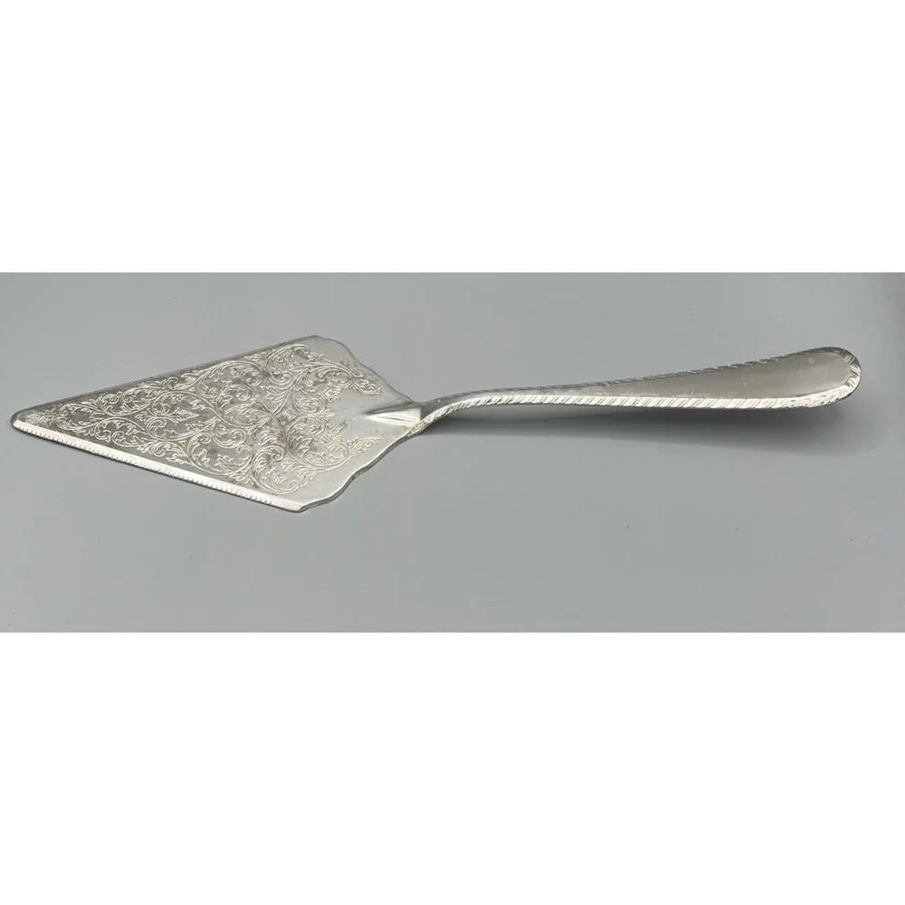 Ornate Italian Baroque Style Silverplate Cake Server for Wedding or Anniversary